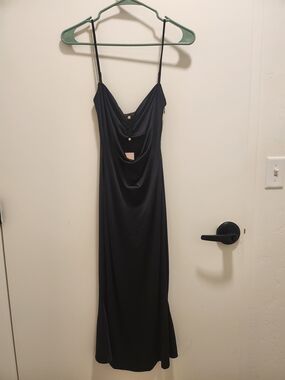 Oh Polly | Dresses | Oh Polly Champel Embellished Cowl Neck Long Sleeve Maxi  Dress In Nude | Poshmark